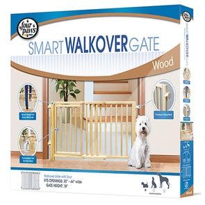 Four Paws Walkover Wood Gate with Door