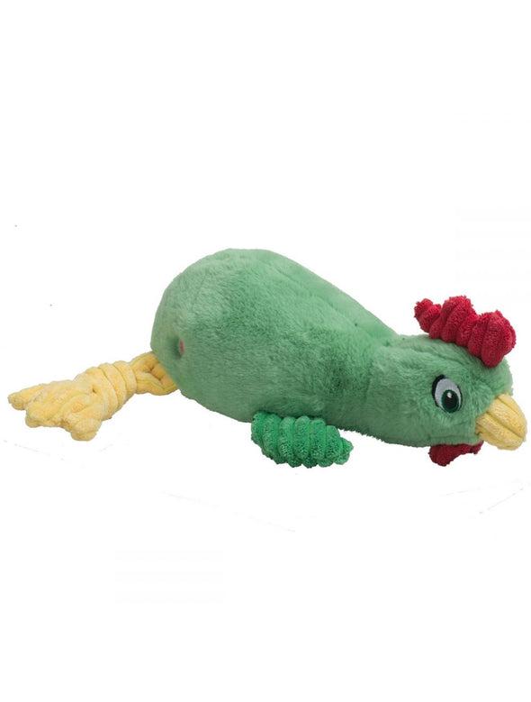 HuggleHounds Fuzz Knot Rooster Toy for Dogs