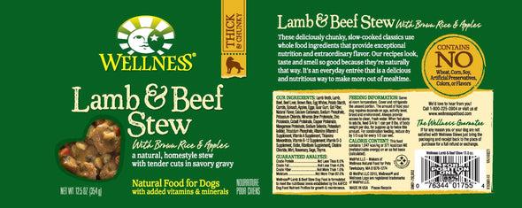 Wellness Natural Lamb and Beef Stew with Brown Rice and Apples Wet Canned Dog Food