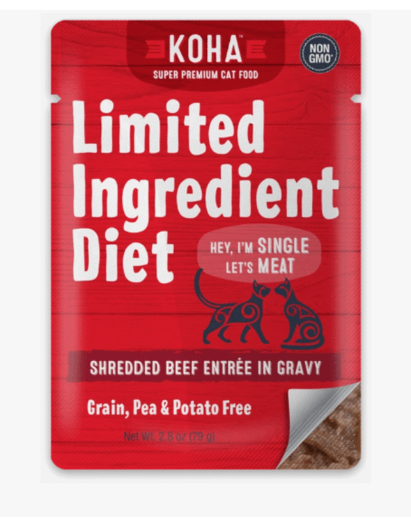 KOHA Pet Food Limited Ingredient Diet Shredded Beef Entrée in Gravy for Adult Cats