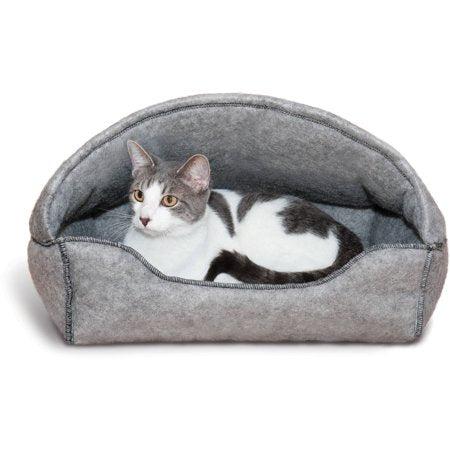 K&H Pet Products Amazin Kitty Hooded Lounger - Gray