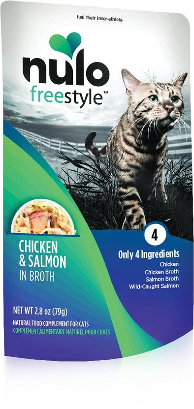 Nulo Freestyle Grain Free Chicken & Salmon in Broth Meaty Cat Food Topper Pouch