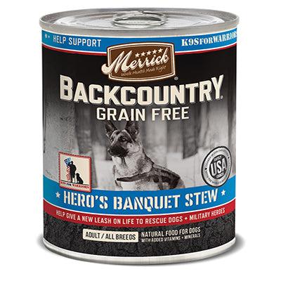 Merrick Backcountry Grain Free Hero's Banquet Stew Canned Dog Food