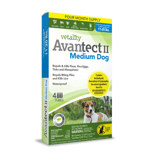 Vetality Avantect II Monthly Topical Flea and Tick Treatment for Medium Dogs