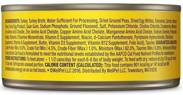 Wellness Grain Free Natural Minced Turkey Entree Wet Canned Cat Food