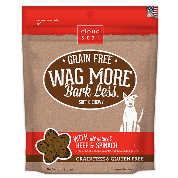 Cloud Star Wag More Bark Less Grain-Free Soft & Chewy Beef & Spinach Treats
