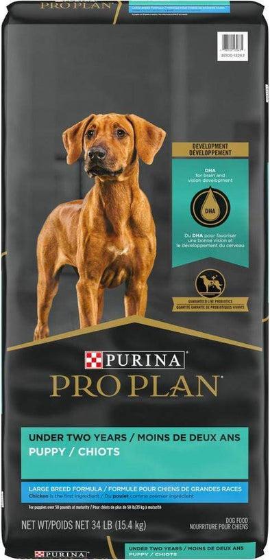 laten we het doen progressief verwijderen Purina Pro Plan Large Breed Puppy Formula Dry Dog Food