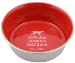 Tall Tails Stainless Steel Red Bowl for Dogs