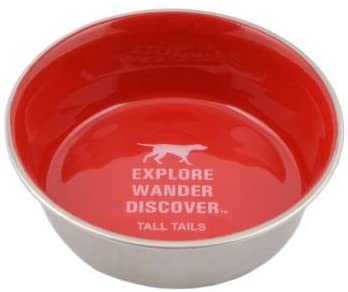 Tall Tails Stainless Steel Red Bowl for Dogs