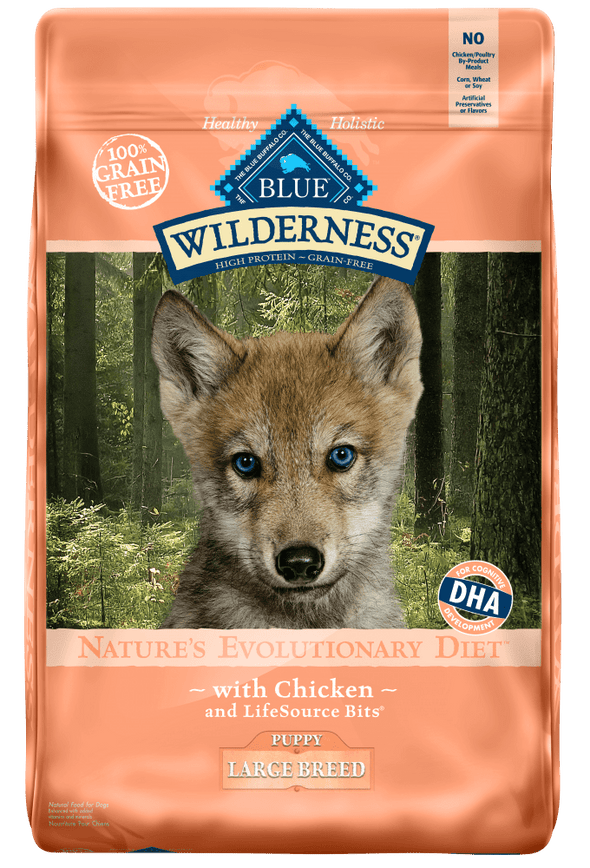 Blue Buffalo Wilderness Grain Free Chicken High Protein Recipe Large Breed Puppy Dry Dog Food