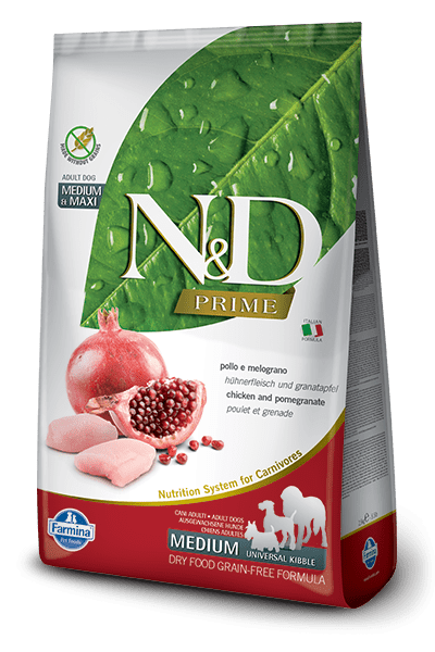 Farmina Prime N&D Natural & Delicious Grain Free Medium Adult Chicken & Pomegranate Dry Dog Food