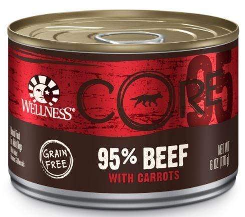 Wellness CORE Grain Free Natural 95% Beef and Carrots Recipe Wet Canned Dog Food