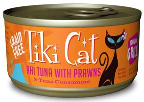 Tiki Cat Manana Grill Grain Free Ahi Tuna With Tiger Prawns In Tuna Consomme  Canned Cat Food