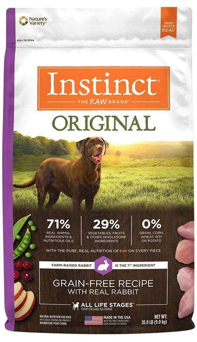 Instinct Original Grain Free Recipe with Real Rabbit Natural  Kibble Coated with Freeze-Dried Raw Dry Dog Food