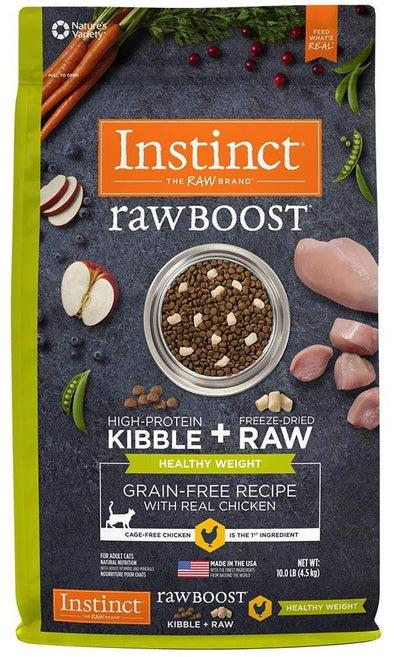 Instinct Raw Boost Healthy Weight Adult Grain Free Recipe with Real Chicken Natural Freeze-Dried Raw + Kibble Dry Cat Food