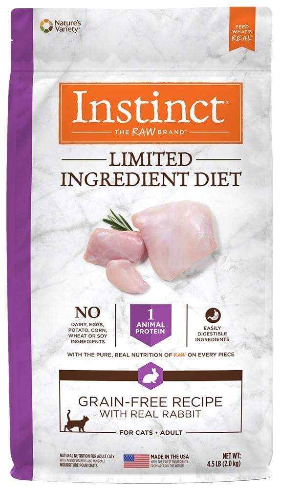 Instinct Limited Ingredient Diet Adult Grain Free Recipe with Real Rabbit Natural Freeze-Dried Raw Coated in Kibble Dry Cat Food