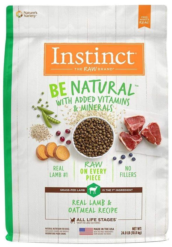 Instinct Be Natural Lamb & Oatmeal Recipe Freeze-Dried Raw Coated Kibble Dry Dog Food