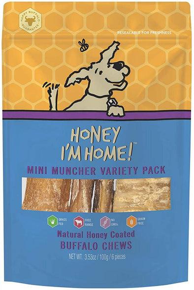 Honey I'm Home Natural Honey Coated Mini Muncher Variety Pack Buffalo Dog Chews