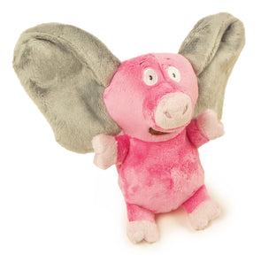 goDog Silent Squeak Flips Pig Elephant with Chew Guard Technology Durable Plush Dog Toy