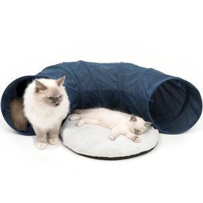Catit Vesper Cat Tunnel with Sleeping Cushion in Blue