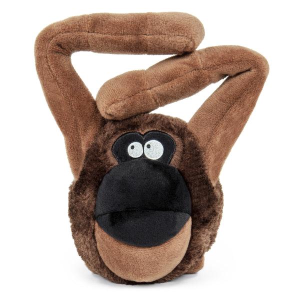 GoDog Action Animated Squeaker Plush Ape Toy for Dogs
