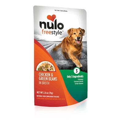 Nulo Freestyle Grain Free Chicken & Green Beans in Broth Recipe Dog Food Topper Pouch