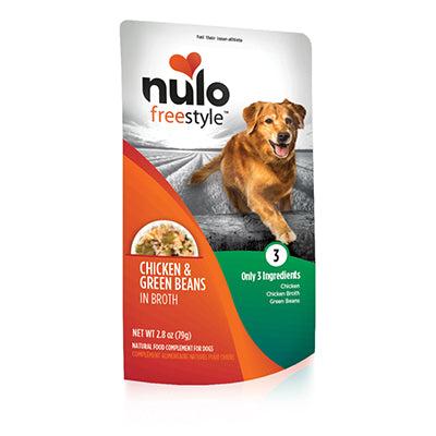 Nulo Freestyle Grain Free Chicken & Green Beans in Broth Recipe Dog Food Topper Pouch
