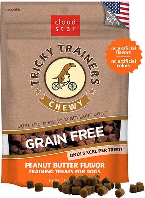 Cloud Star Grain Free Chewy Tricky Trainers Peanut Butter Flavor Training Treats for Dogs