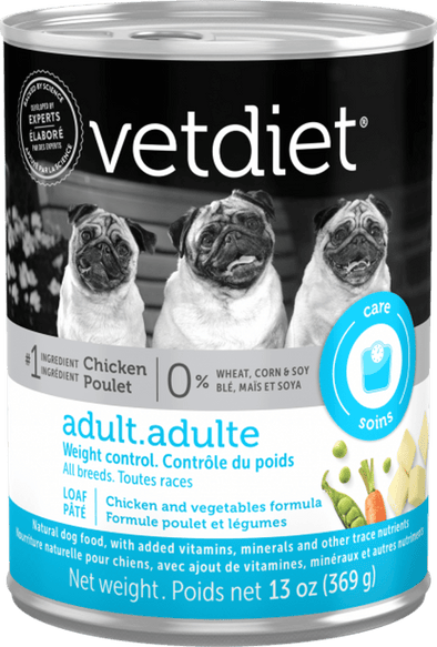 Vetdiet Chicken & Vegetables Formula Adult  Weight Control Canned Dog Food