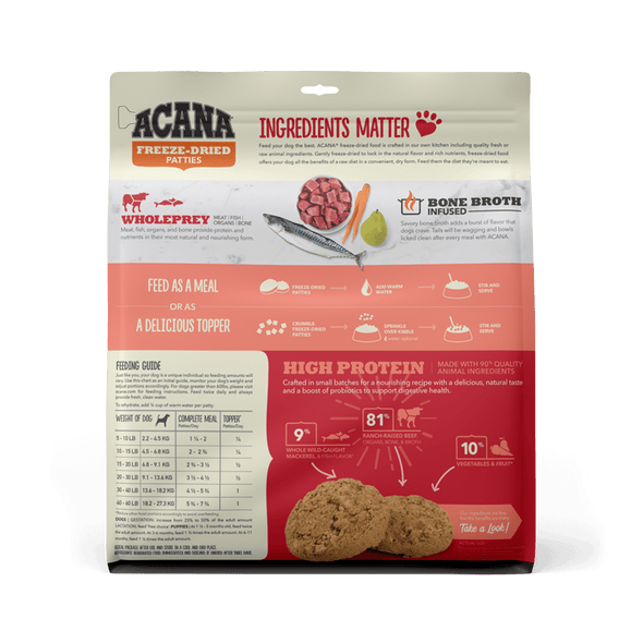 Acana Freeze-Dried Food Ranch-Raised Beef Recipe Patties for Dogs