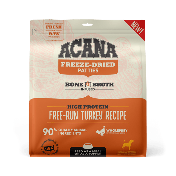 Acana Freeze-Dried Food Free-Run Turkey Recipe Patties for Dogs
