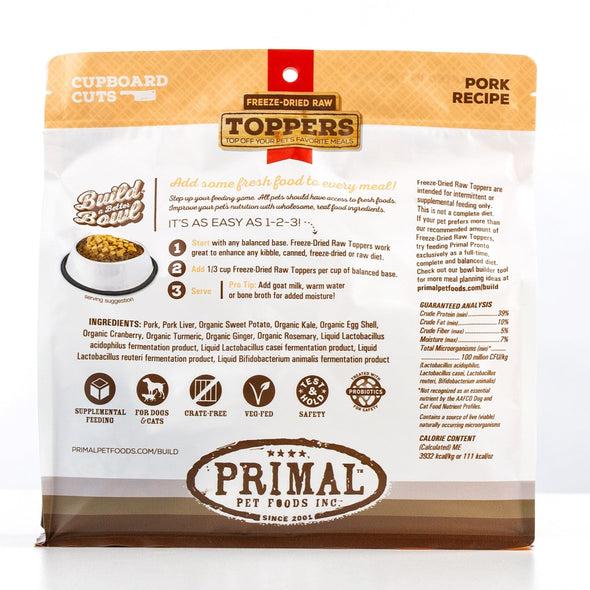 Primal Cupboard Cuts Freeze-Dried Raw Pork Meal Topper for Dogs and Cats