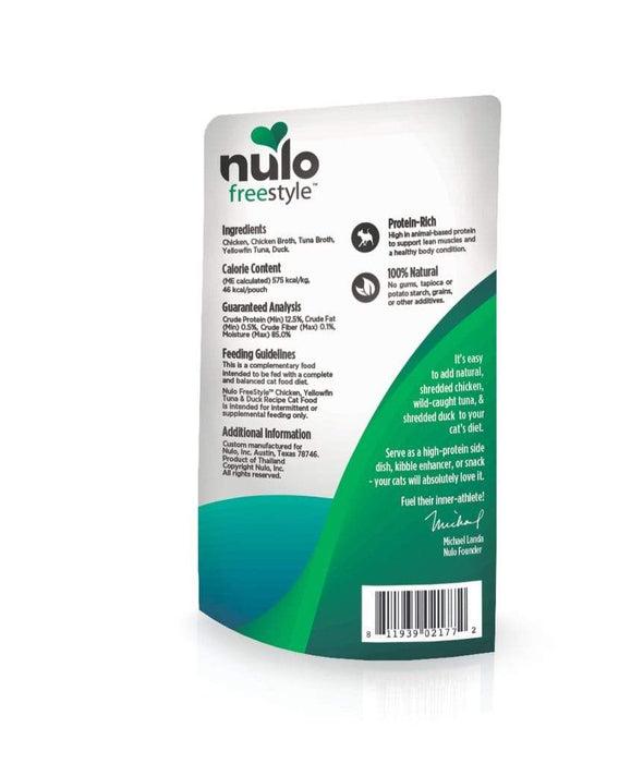 Nulo Freestyle Grain Free Chicken Yellowfin Tuna & Duck in Broth Meaty Cat Food Topper Pouch