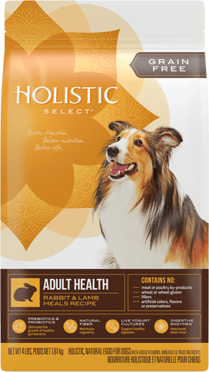 Holistic Select Grain Free Adult Health Rabbit & Lamb Meals Recipe for Dogs