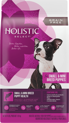 Holistic Select Grain Free Small & Mini Breed Puppy Health Anchovy & Sardine And Chicken Meals Recipe
