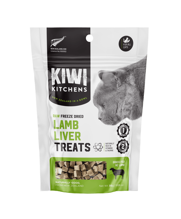 Kiwi Kitchens Raw Freeze Dried Lamb Liver Recipe Treats for Cats