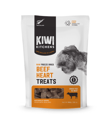 Kiwi Kitchens Raw Freeze-Dried Beef Heart Treats for Dogs