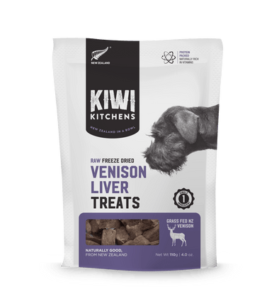 Kiwi Kitchens Raw Freeze-Dried Venison Liver Treats for Dogs