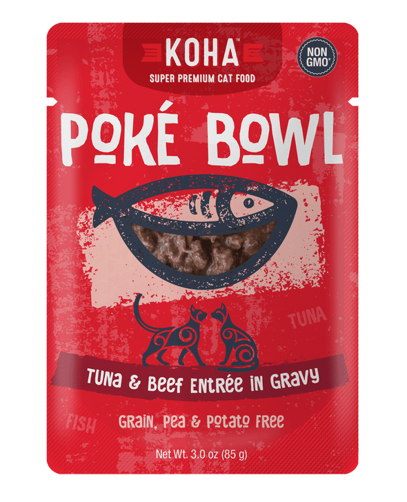 Koha Poké Bowl Tuna & Beef Entrée in Gravy Wet Cat Food Pouch
