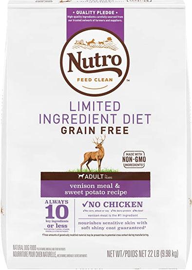 Nutro Limited Ingredient Grain Free Venison Meal & Sweet Potato Recipe for Dogs