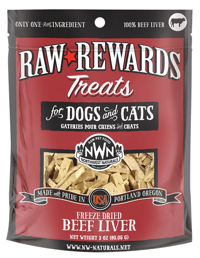 Northwest Naturals Raw Rewards Freeze-Dried Raw Beef Liver Treats for Cats & Dogs