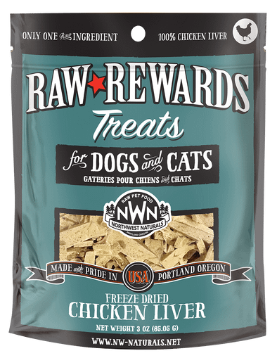 Northwest Naturals Raw Rewards Freeze-Dried Raw Chicken Liver Treats for Cats & Dogs