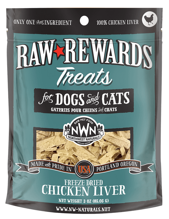 Northwest Naturals Raw Rewards Freeze-Dried Raw Chicken Liver Treats for Cats & Dogs