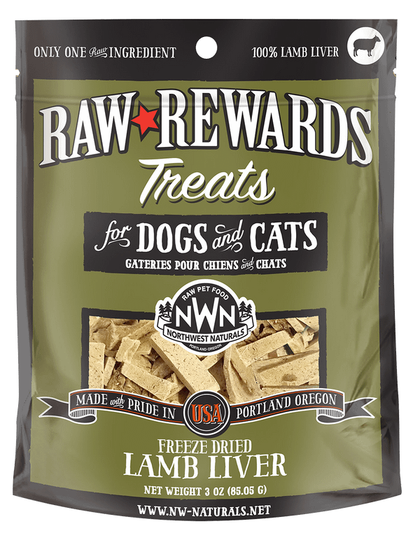 Northwest Naturals Raw Rewards Freeze-Dried Raw Lamb Liver Treats for Cats & Dogs