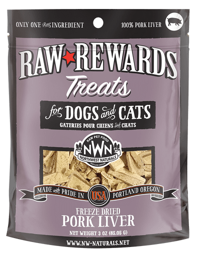 Northwest Naturals Raw Rewards Freeze-Dried Raw Pork Liver Treats for Cats & Dogs