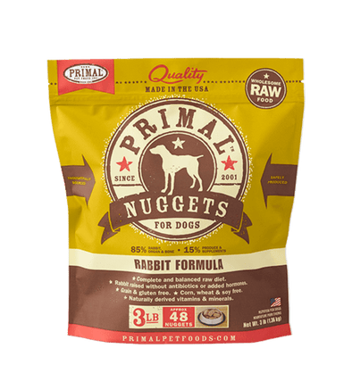 Primal Raw Frozen Rabbit Formula Nuggets For Dogs