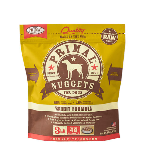 Primal Raw Frozen Rabbit Formula Nuggets For Dogs