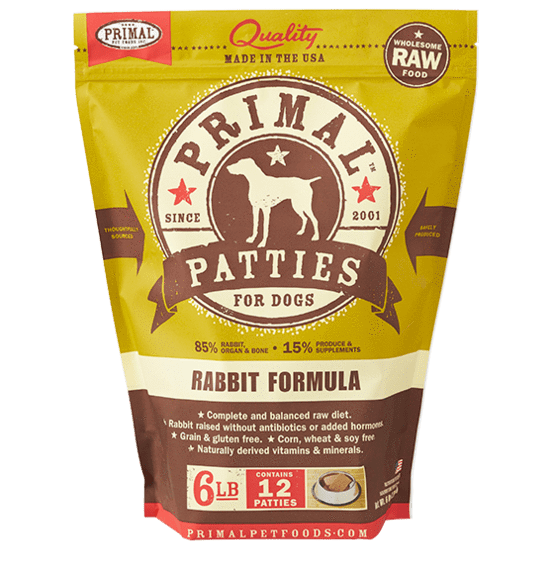 Primal Raw Frozen Rabbit Formula Nuggets For Dogs