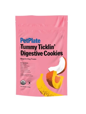 PetPlate Tummy Ticklin' Digestive Cookies Organic Dog Treats for Dogs