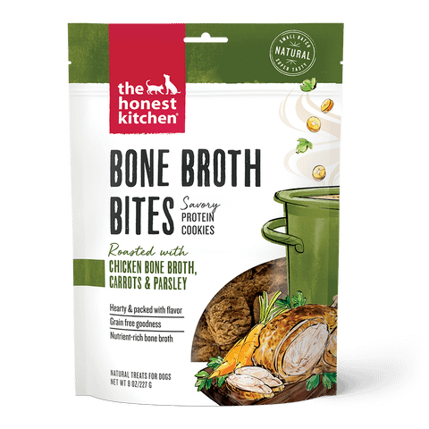 The Honest Kitchen Bone Broth Bites Roasted with Chicken Bone Broth & Carrots Treats for Dogs